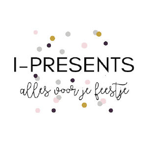 Logo van i-Presents – webshop voor feestversiering, traktaties en tafeldecoratie.